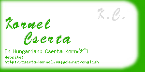 kornel cserta business card